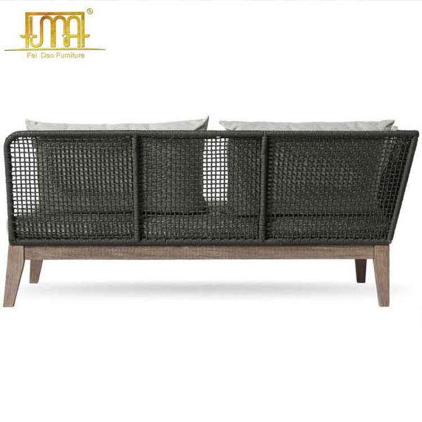 Black wicker outdoor sofa