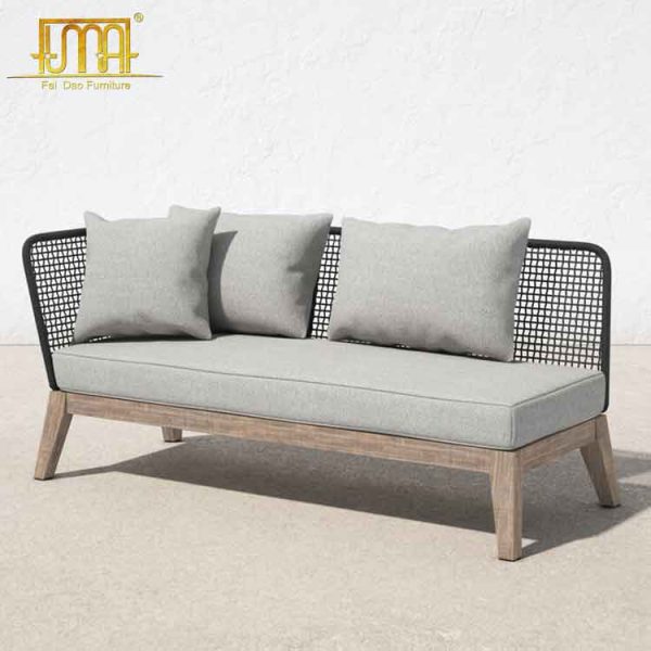 Black wicker outdoor sofa