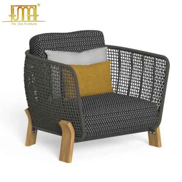 Gray wicker outdoor sofa