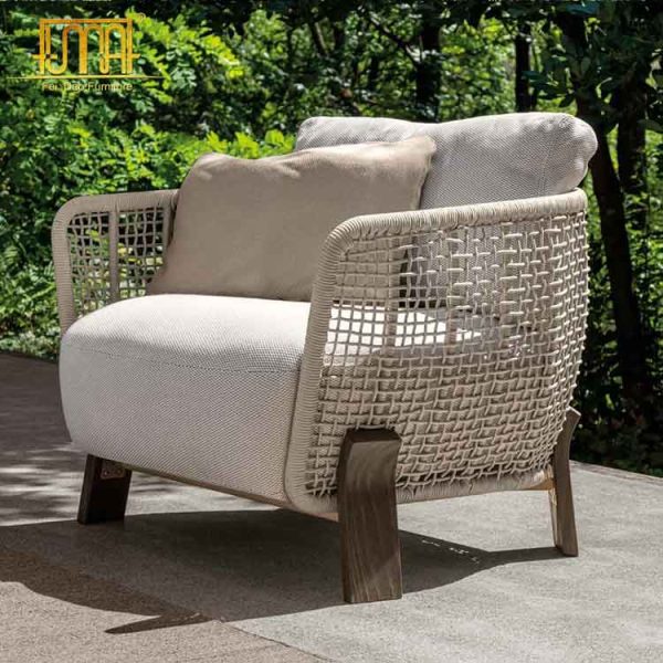 Gray wicker outdoor sofa