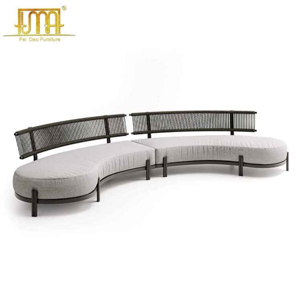 Curved modular sofa