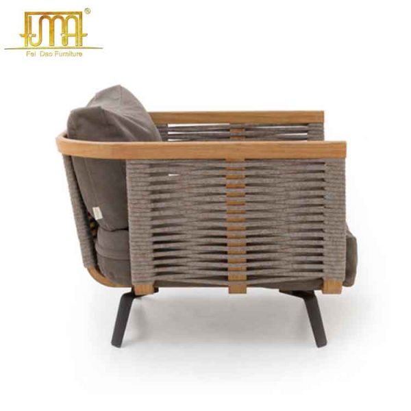 Teak corda armchair