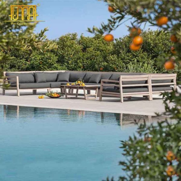 Outdoor wood sofa set