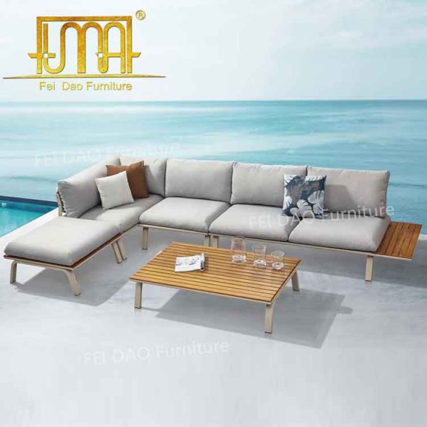 Wooden outdoor sofa set