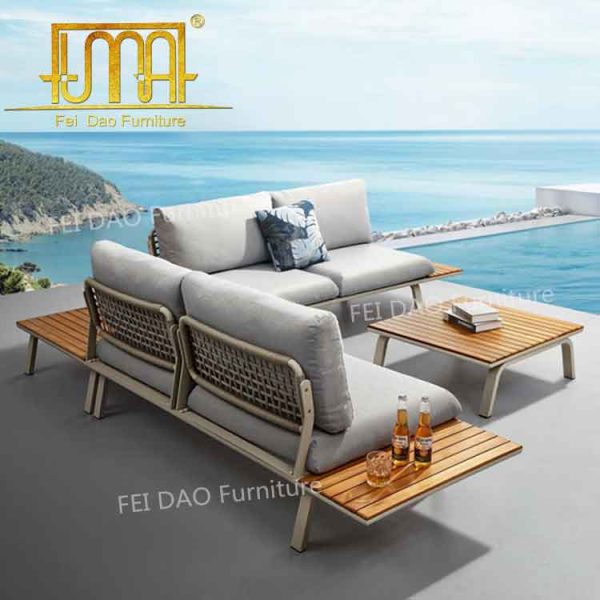 Wooden outdoor sofa set