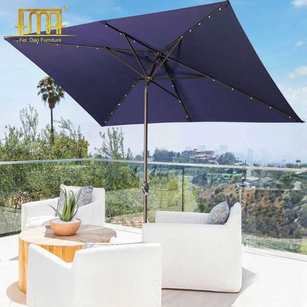 Rectangular Lighted Market Umbrella