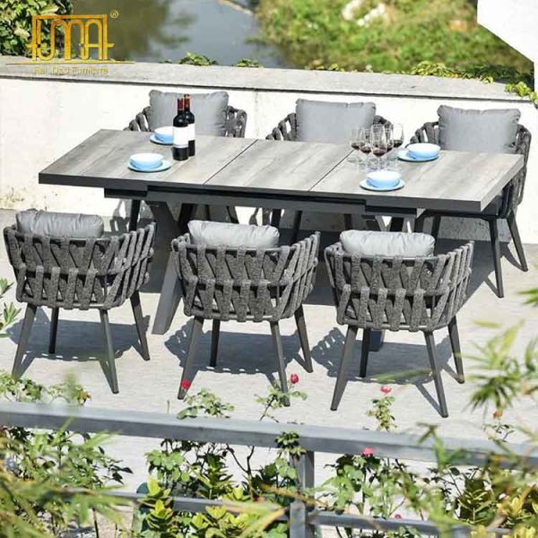 Black Aluminum Dining Set