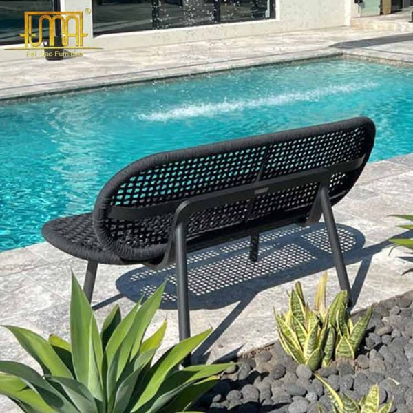 Black Wicker Garden Sofa