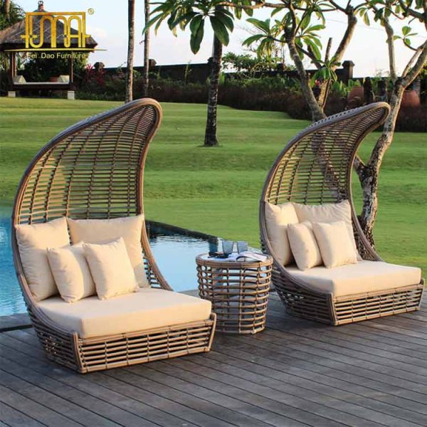 Rattan Woven Wing Chair