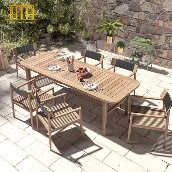 Outdoor Dining Set with Wood