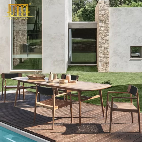 Outdoor Dining Set with Wood