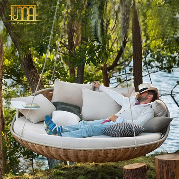 Rattan Swing Bed