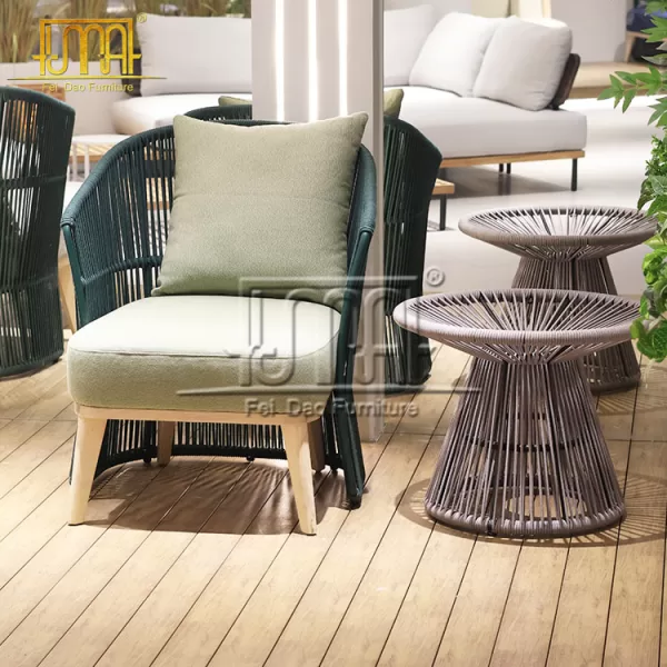 Garden Chair with Ottoman