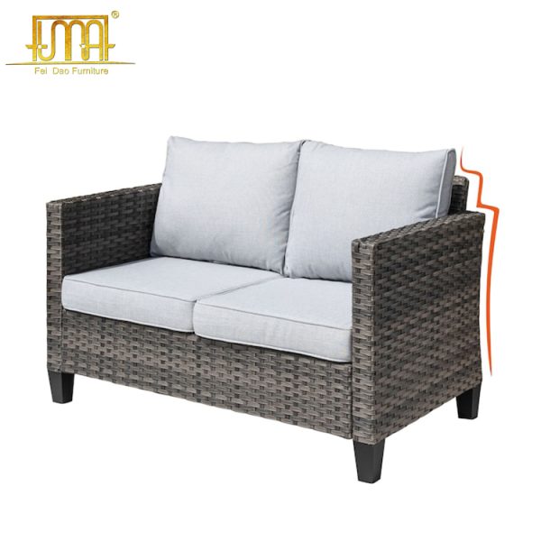 Grey Rattan Sofa