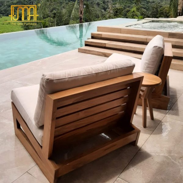 Palm Teak Sun Lounger