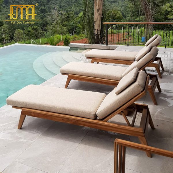 Palm Teak Sun Lounger