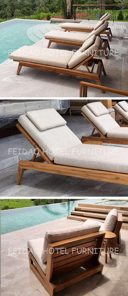 Palm Teak Sun Lounger