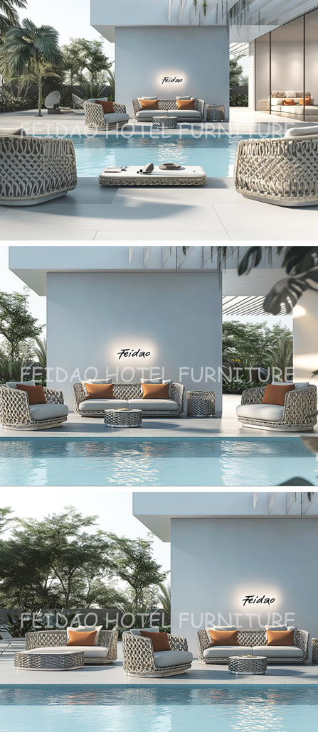 Rattan Sofa and Table