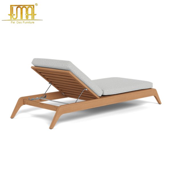 Teak Slatted Sun Lounger