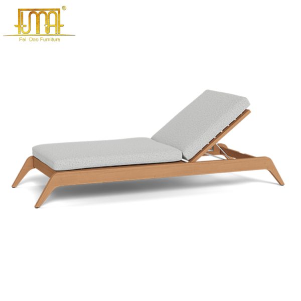 Teak Slatted Sun Lounger