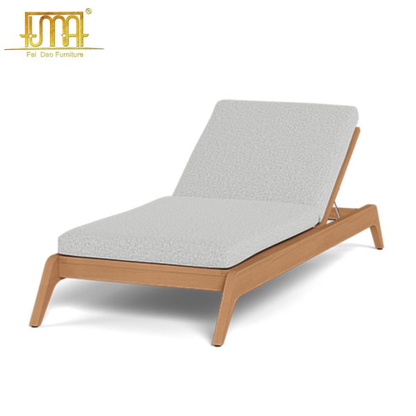 Teak Slatted Sun Lounger