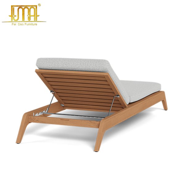 Teak Slatted Sun Lounger