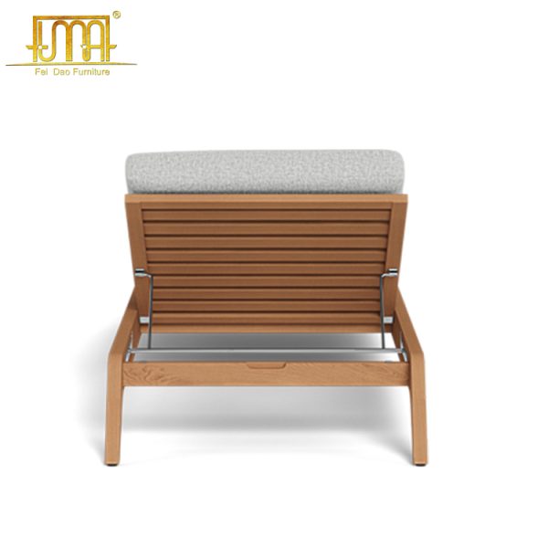 Teak Slatted Sun Lounger